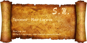 Sponer Marianna névjegykártya